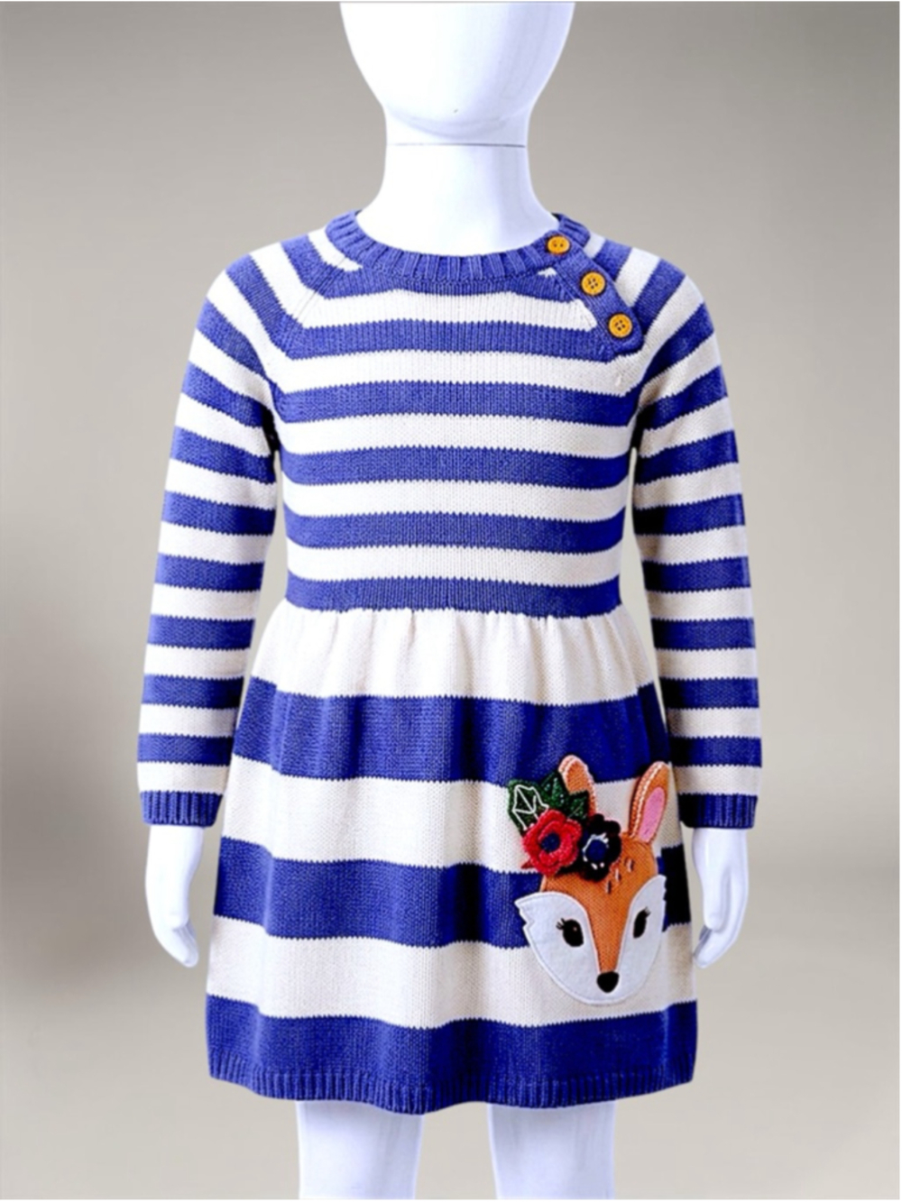 Cynthia Rowley Baby Girl Periwinkle Blue & White Striped Sweater Dress